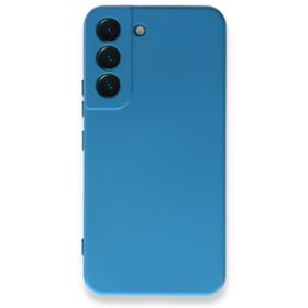 Newface Samsung Galaxy S23 Plus Nano İçi Kadife Silikon Mavi Cep Telefonu Kılıfı