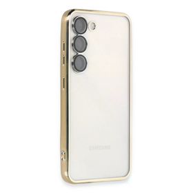Newface Samsung Galaxy S23 Plus Razer Lensli Silikon - Gold Kılıf
