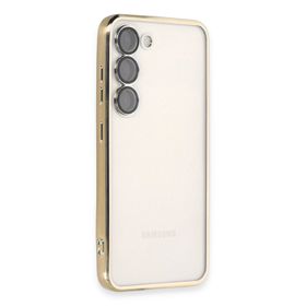 Newface Samsung Galaxy S23 Plus Razer Lensli Silikon - Gold Kılıf