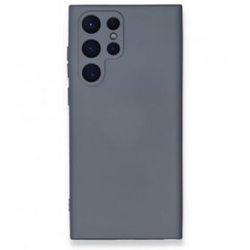 Newface Samsung Galaxy S23 Ultra Nano İçi Kadife Silikon Gri Cep Telefonu Kılıfı