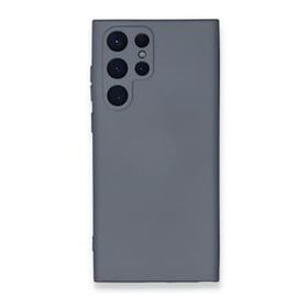 Newface Samsung Galaxy S23 Ultra Nano İçi Kadife Silikon Gri Cep Telefonu Kılıfı