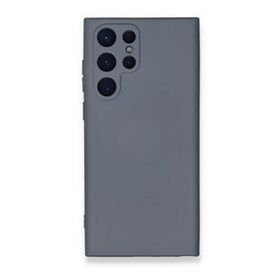 Newface Samsung Galaxy S23 Ultra Nano İçi Kadife Silikon Gri Cep Telefonu Kılıfı