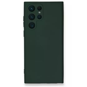 Newface Samsung Galaxy S23 Ultra Nano içi Kadife Silikon Koyu Yeşil Cep Telefonu Kılıfı