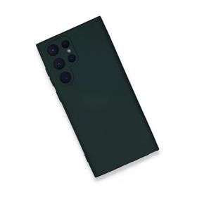 Newface Samsung Galaxy S23 Ultra Nano içi Kadife Silikon Koyu Yeşil Cep Telefonu Kılıfı