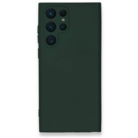 Newface Samsung Galaxy S23 Ultra Nano içi Kadife Silikon Koyu Yeşil Cep Telefonu Kılıfı