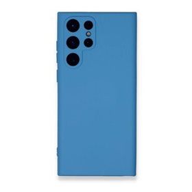 Newface Samsung Galaxy S23 Ultra Nano İçi Kadife Silikon Mavi Cep Telefonu Kılıfı