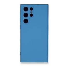 Newface Samsung Galaxy S23 Ultra Nano İçi Kadife Silikon Mavi Cep Telefonu Kılıfı