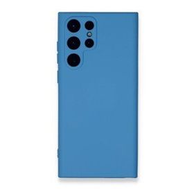 Newface Samsung Galaxy S23 Ultra Nano İçi Kadife Silikon Mavi Cep Telefonu Kılıfı