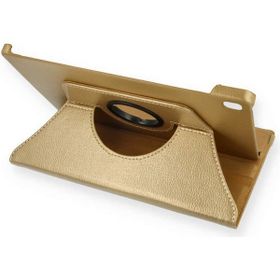 Newface Samsung Galaxy T500 Tab A7 10.4 360 Tablet Deri - Gold Kılıf