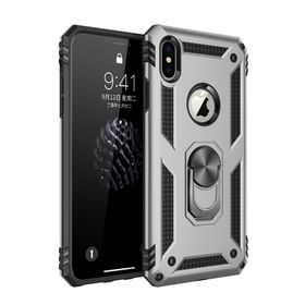 Newface Sofya Yüzüklü Silikon Kapak Gümüş iPhone XS Max Kılıf