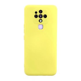 Newface Tecno Camon 16 Nano İçi Kadife Silikon Sarı Cep Telefonu Kılıfı