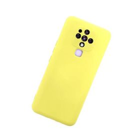 Newface Tecno Camon 16 Nano İçi Kadife Silikon Sarı Cep Telefonu Kılıfı
