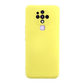 Newface Tecno Camon 16 Nano İçi Kadife Silikon Sarı Cep Telefonu Kılıfı