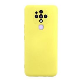 Newface Tecno Camon 16 Nano İçi Kadife Silikon Sarı Cep Telefonu Kılıfı
