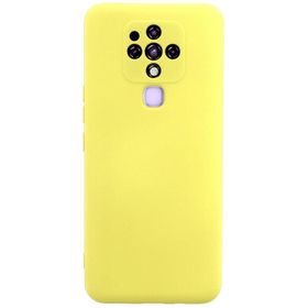 Newface Tecno Camon 16 Nano İçi Kadife Silikon Sarı Cep Telefonu Kılıfı