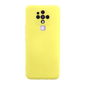 Newface Tecno Camon 16 Nano İçi Kadife Silikon Sarı Cep Telefonu Kılıfı