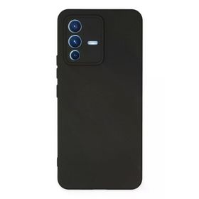 Newface Vivo V23 5G Nano İçi Kadife Silikon Siyah Cep Telefonu Kılıfı