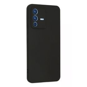 Newface Vivo V23 5G Nano İçi Kadife Silikon Siyah Cep Telefonu Kılıfı