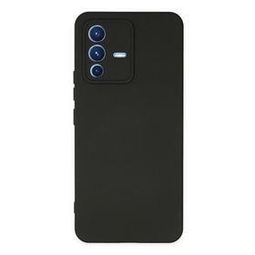 Newface Vivo V23 5G Nano İçi Kadife Silikon Siyah Cep Telefonu Kılıfı