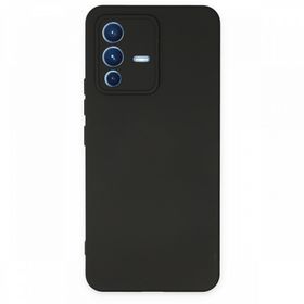 Newface Vivo V23 5G Nano İçi Kadife Silikon Siyah Cep Telefonu Kılıfı