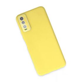 Newface Vivo Y11S Lansman Glass Kapak Sarı Kılıf