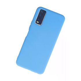 Newface Vivo Y11S Nano İçi Kadife Silikon Mavi Cep Telefonu Kılıfı