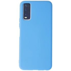 Newface Vivo Y11S Nano İçi Kadife Silikon Mavi Cep Telefonu Kılıfı