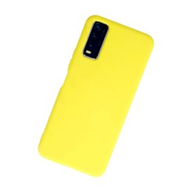 Newface Vivo Y11S Nano İçi Kadife Silikon Sarı Kılıf
