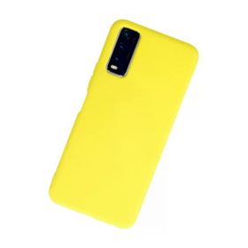 Newface Vivo Y11S Nano İçi Kadife Silikon Sarı Kılıf