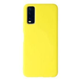 Newface Vivo Y11S Nano İçi Kadife Silikon Sarı Kılıf