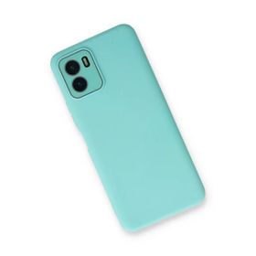 Newface Vivo Y15S Lansman Glass Kapak Turkuaz Cep Telefonu Kılıfı