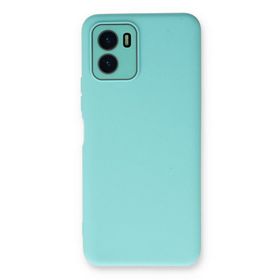 Newface Vivo Y15S Lansman Glass Kapak Turkuaz Cep Telefonu Kılıfı