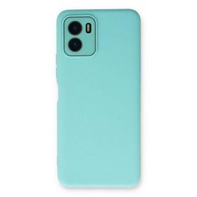 Newface Vivo Y15S Lansman Glass Kapak Turkuaz Cep Telefonu Kılıfı