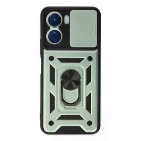 Newface Vivo Y16 Pars Lens Yüzüklü Silikon Yeşil Kılıf