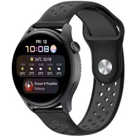 Newface Watch 20 mm Siyah-Füme Spor Delikli Kordon