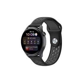 Newface Watch 20 mm Siyah-Füme Spor Delikli Kordon