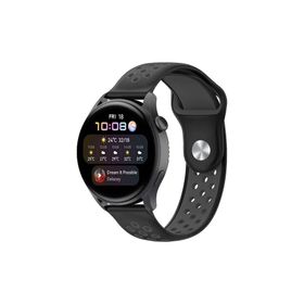 Newface Watch 22 mm Siyah Füme Spor Delikli Kordon