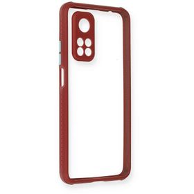 Newface Xiaomi Mi 10T Pro Miami Şeffaf Silikon Fuşya Cep Telefonu Kılıfı
