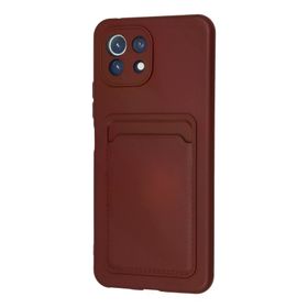 Newface Xiaomi Mi 11 Kelvin Kartvizitli Silikon Bordo Cep Telefonu Kılıfı