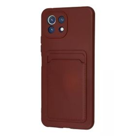 Newface Xiaomi Mi 11 Kelvin Kartvizitli Silikon Bordo Cep Telefonu Kılıfı