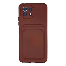 Newface Xiaomi Mi 11 Kelvin Kartvizitli Silikon Bordo Cep Telefonu Kılıfı