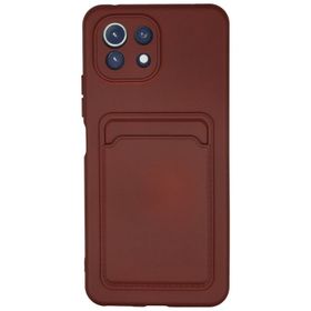 Newface Xiaomi Mi 11 Kelvin Kartvizitli Silikon Bordo Cep Telefonu Kılıfı