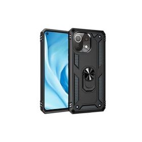 Newface Xiaomi Mi 11 Lite Kılıf Sofya Yüzüklü Siyah Silikon Kapak Kılıf