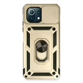 Newface Xiaomi Mi 11 Lite Pars Lens Yüzüklü Silikon Gold Cep Telefonu Kılıfı