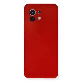 Newface Xiaomi Mi 11 Nano İçi Kadife Silikon Kırmızı Cep Telefonu Kılıfı
