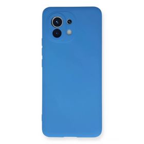 Newface Xiaomi Mi 11 Nano İçi Kadife Silikon Mavi Cep Telefonu Kılıfı