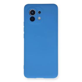 Newface Xiaomi Mi 11 Nano İçi Kadife Silikon Mavi Cep Telefonu Kılıfı