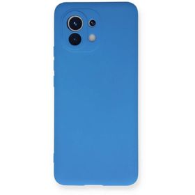 Newface Xiaomi Mi 11 Nano İçi Kadife Silikon Mavi Cep Telefonu Kılıfı