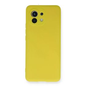 Newface Xiaomi Mi 11 Nano İçi Kadife Silikon Sarı Cep Telefonu Kılıfı