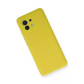 Newface Xiaomi Mi 11 Nano İçi Kadife Silikon Sarı Cep Telefonu Kılıfı